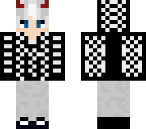 checkered hoodie demon boy