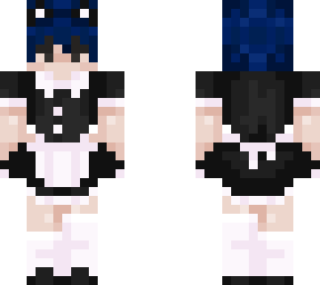 dark blue cat boy maid