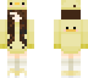 duckie onesie w/ brown hair!