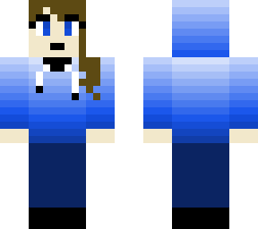 girl in blue hoodie