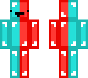 half aqua and half red skeppy