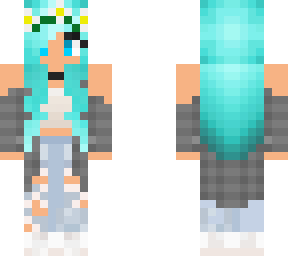 my skin + blue hair & flower crown