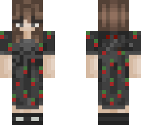 black strawberry dress
