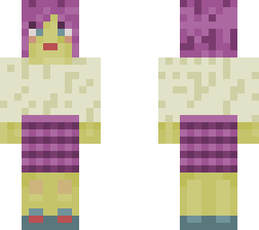 girl in purple plaid skirt