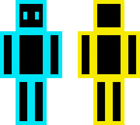 neon color sided outline guy