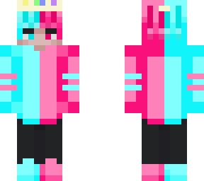 teal and pink boy