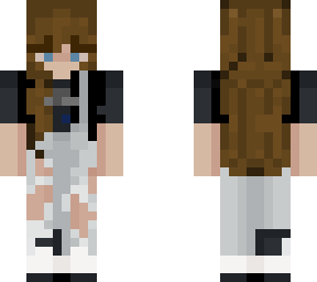 brown hair and overalls