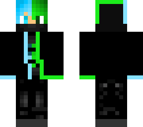 cattless hoodie cyan and lime recolor