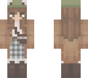 frog hat girl w/ grey plaid skirt