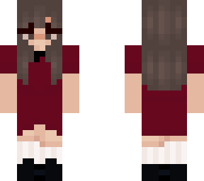girl in maroon dress
