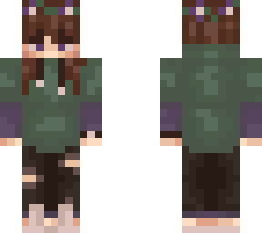 green and purple hoodie with flowercrown