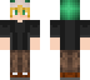 green hat with ears and nowew clloths