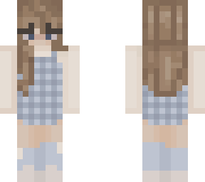 light blue plaid w/ brown hair