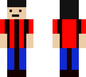 man in red,black and blue