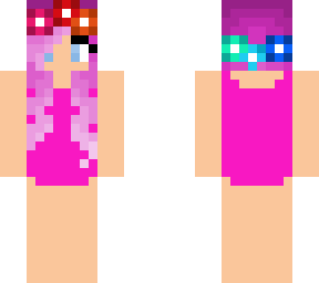 pink hair swimsuit