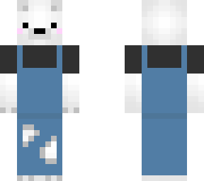 polar bear in overalls!!! (fuzzy)