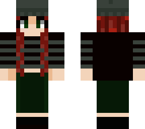 red hair green beanie girl