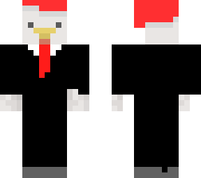 santa chicken in a suit