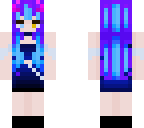 blue haired demon girl