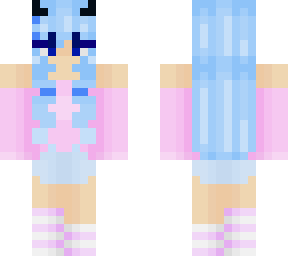 blue n pink girl w horns
