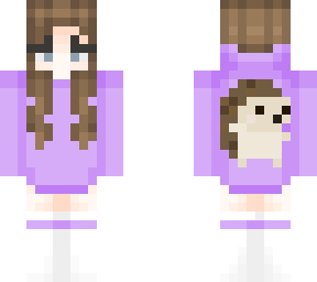 cute hoodie/dress w/ hedgehog pixel art / afspat6206's new skin