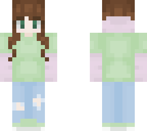 girl with pink and green hoodie (re-upload to fix hair)