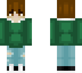 green crewneck with collar
