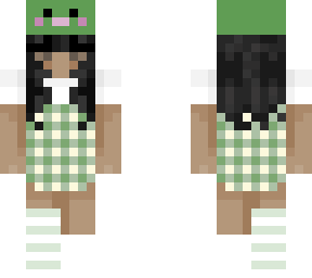 green girl with frog