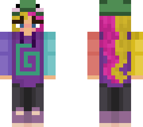 karl jacobs hoodie, split dye blonde & pink, frog hat (fixed)
