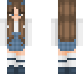 light navy blue plaid w/ brown hair