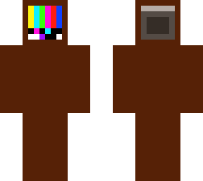 old television with connection problems (brown)