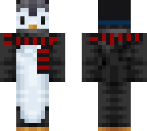 pinguin mit schwarz-rotrm schall