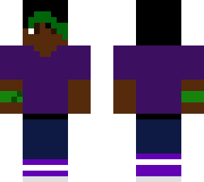purple shirt with jeans and purple shoes and armband mha