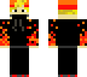 red orang and black sweater guy