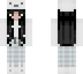 aesthetic polar bear girl with black hair