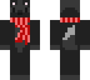 black fox with scarf