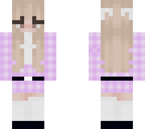 blonde girl with purple outfit