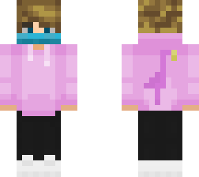 boy in pink swagger hoodie with mask