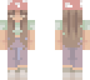 brown eyes, mushroom hat, green outfit girl :d