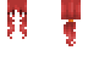 female hb - curled ponytail - nether red