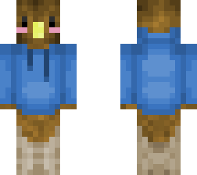 kiwi in blue hoodie
