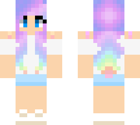 pastel rainbow hair girl