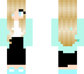 pastel teal blond girl/woman