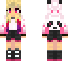 pink panda hoodie girl