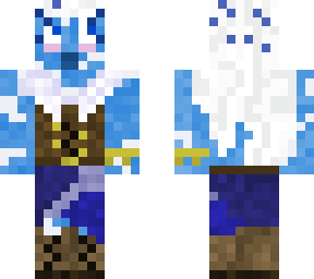 pirate white hair blue skin