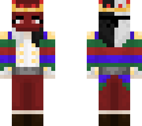 red masked person with suit.