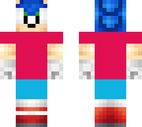 sonic with pants / trousers and t-shirt on him!
