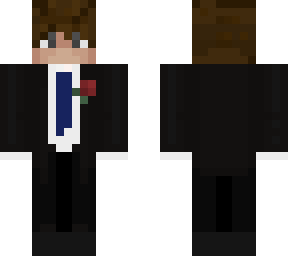 black suit w/ blue tie