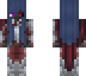 blue hair girl medieval demon