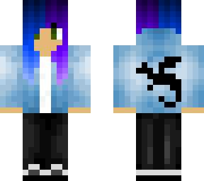 casual girl with blue and purple hair